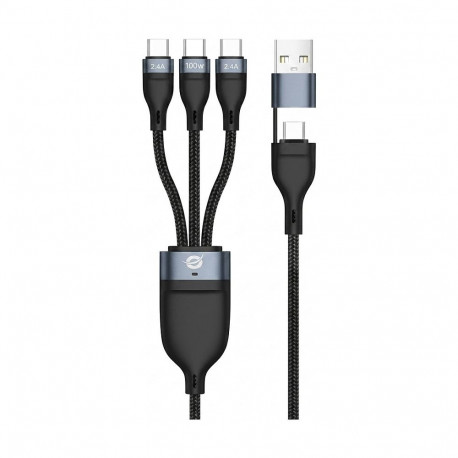 "CONCEPTRONIC Kabel USB-C/-A2.0->3xUSB-C 480Mbs 1.50m sw"