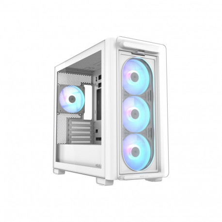 ASUS A23 Plus Tg Case Tempered Glass ARGB Fans White