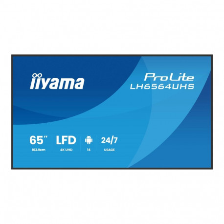 IIYAMA paneel 65inch 3840x2160 UHD VA DLED Haze 25percent 500cd/m2 maastik- ja portreeorientatsioon 