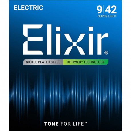 Electric Guitar String Set - Elixir 12000 Super Light 9-42 PW Electric Guitar Strings Bronze