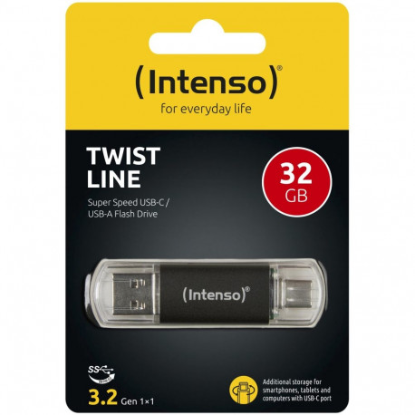 Twist Line 32 GB (anthrazit/transparent, USB-A 3.2 Gen 1, USB-C 3.2 Gen 1)