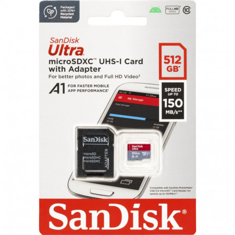 Ultra 512 GB microSDXC (grau/rot, UHS-I U1, Class 10, A1)