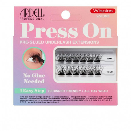 ARDELL PRESS ON pre-glued underlash extensions #wispies volume 12 u