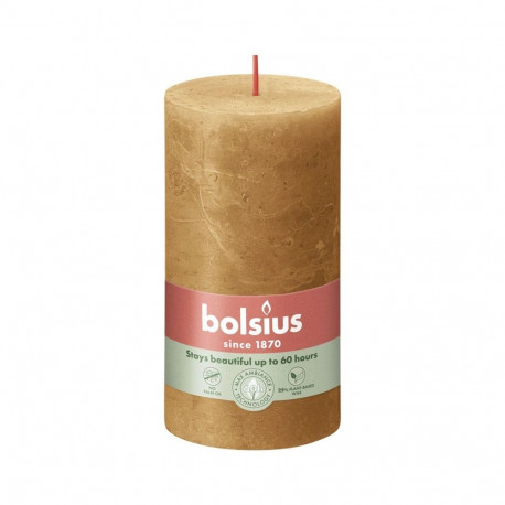 PILLAR CANDLE RUSTIC BROWN H13CM/D6.8CM