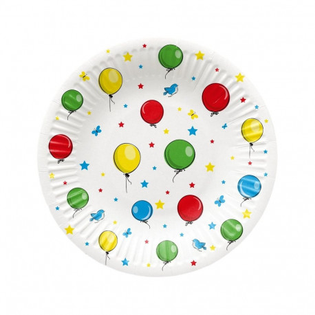 PLATES PAPER DISPOSA BALLOONS D18CM 8PCS