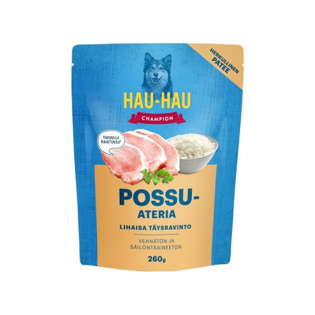 HAUHAU CHAMP märg koeratoit 260 sealiha ja kana