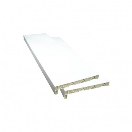 Aknalaud PVC 250X2300 otsakattega, valge