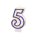 NUMERAL CANDLE 5 HEIGHT 7.3 CM