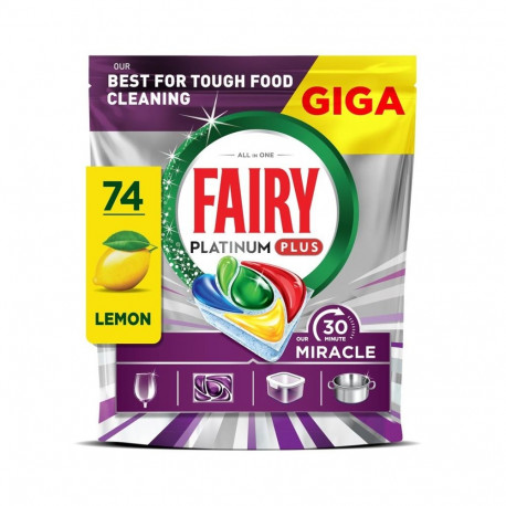 FAIRY PLATINUM+ LEMON DISHWASHER TABS 74