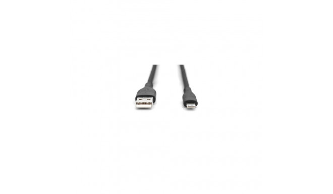 Digitus Lightning silicone connection cable, USB-A - Lightning 2m, black