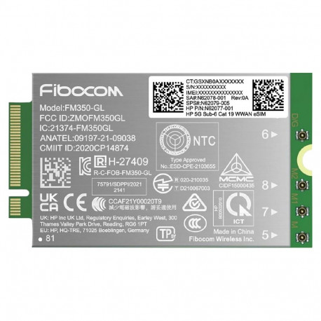 "HP 5G Sub-6 Cat 19 WWAN"