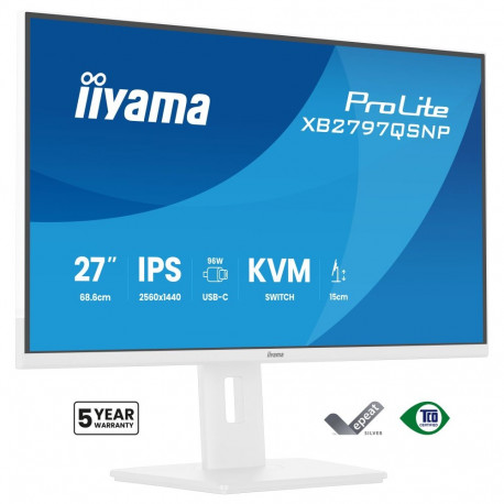 "68,5cm/27"" (2560x1440) iiyama ProLite XB2797QSNP-W1 16:9 QHD IPS 1ms 75Hz HDMI DisplayPort USB-C V