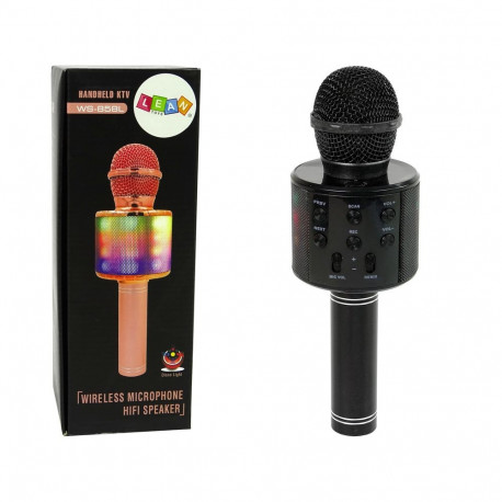 juhtmevaba USB mikrofon WS-858 kõlariga salvestus- ja karaokefunktsiooniga, must