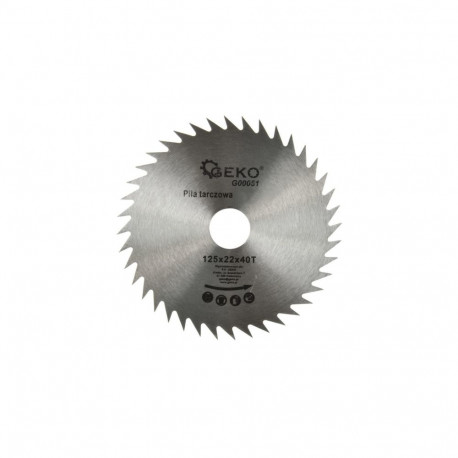 Geko Ringsae asend G00051, 125mm, 22mm, 40 hambad, kvaliteetne teras, sobib OSB, MDF, vineeri ja pla