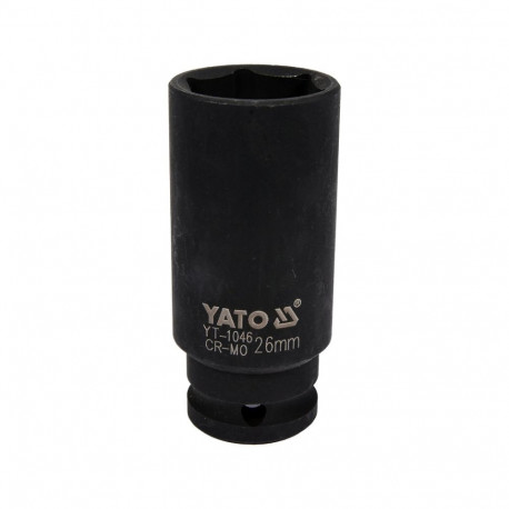 Yato YT-1046 hexagonal long impact socket, 1/2", 26mm, 78mm, CrMo SCM-440, phosphated