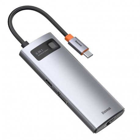 Baseus 6-in-1 HUB USB Type C – USB Type C PD 100 W HDMI 4K 30 Hz 3x USB 3.2 Gen