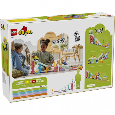 Toy Building Set - LEGO DUPLO 10478 3 in 1 Creative Ramps with Vehicles 111 Pieces Multicolor