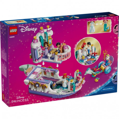 Toy Set - LEGO Disney 43299 Ariel's Royal Wedding Boat 519 Pieces, 4 Minifigures, Multicolor