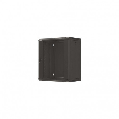 RACK CABINET 19" WALL-MOUNT 12U/540X350 (FLAT PACK) WITH GLASS DOOR BLACK LANBERG