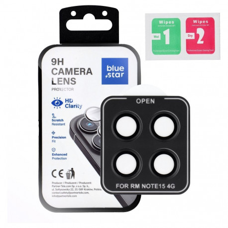 Tempered Glass Camera Lens Protector for Xiaomi Redmi NOTE 15 4G Blue Star Easy Install black