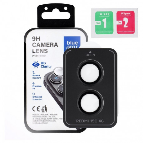 Camera Lens Protector BLUE STAR Easy Install for XIAOMI Redmi 15C black
