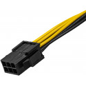 Akyga kaabel PCI Express 6-pin (M) - 6+2-pin (F) 0,2m (AK-CA-07)