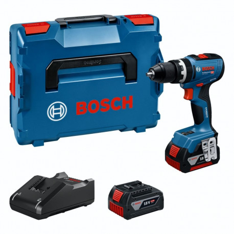 akulöökpuurtrell GSB 18V-65 Professional 18V 2x Li-Ion aku 5,0Ah L-BOXX-is, sinine