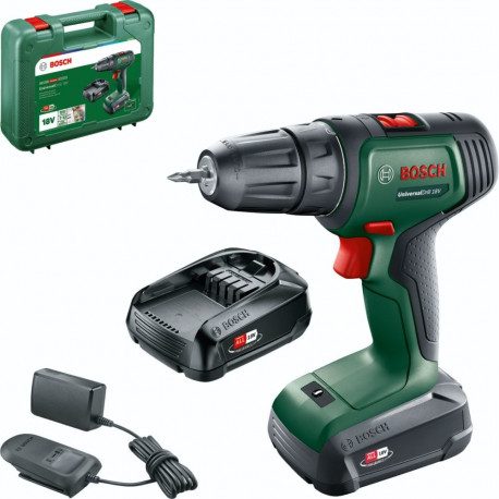 Akku-Bohrschrauber UniversalDrill 18V-60 (grün/schwarz, 2x Li-Ionen Akku 2,0Ah, Koffer, POWER FOR AL