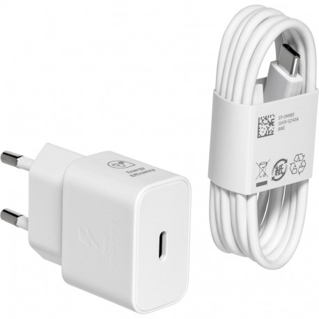 kiirlaadija EP-T2510X 25W GaN PD 3.0 SFC kaabliga 1m, valge