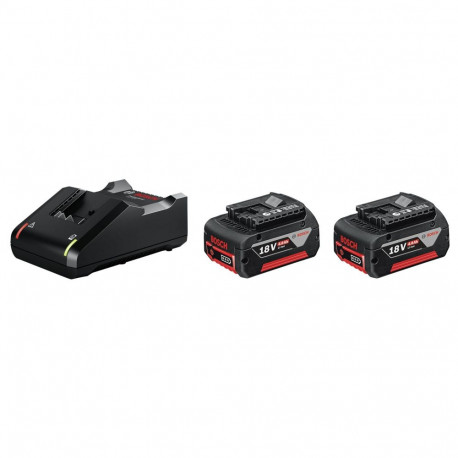 PRO Starter-Set 18V (2x GBA 18V 4,0Ah + GAL 18V-40 Professional) (schwarz, 2x Akku + Ladegerät, AMPS