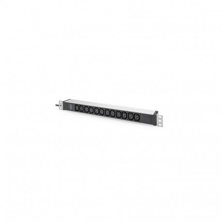 Digitus Socket strip with aluminum profile, 12-way, 2 m supply cable with earthing contact plug