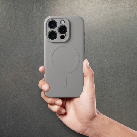 Case for Samsung A27 Silicone Mag Cover compatible with MagSafe (camera protection) grey titatnium