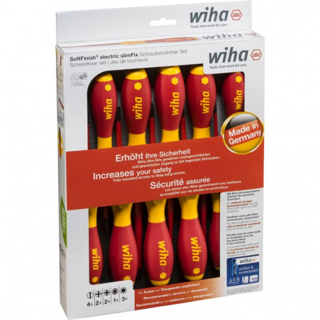 Kruvikeerajate komplekt SoftFinish elektriline slimFix 12-osaline, punane/kollane