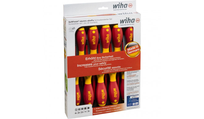 Schraubendreher-Set SoftFinish electric slimFix, 12-teilig (rot/gelb)
