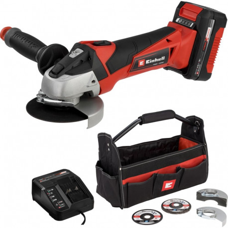 Power X-Change Akku-Winkelschleifer TC-AG 18/115 Li Kit, 18Volt (rot/schwarz, Li-Ion-Akku 4,0Ah, Wer
