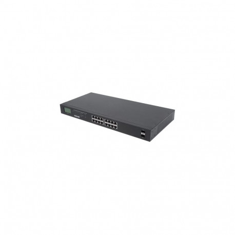 Intellinet 16-Port Gigabit Ethernet PoE+ Switch with 2 SFP Ports, LCD Display, IEEE 802.3at/af Power