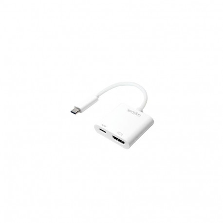 LogiLink 0.14m, 2xUSB-C/HDMI USB graphics adapter 3840 x 2160 pixels White