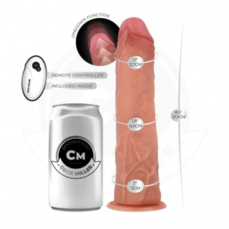 COCK MILLER dildo hüperrealistlik tõukefunktsiooniga kaugjuhtimispuldiga imekorgiga 21.5cm