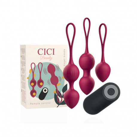 CICI BEAUTY - PREMIUM SILICONE 3 VIBRATING KEGEL BEADS REMOTE CONTROL