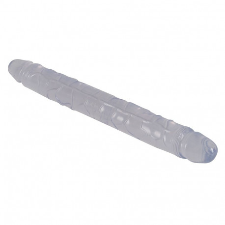 Dildo dwustronne 34 cm Crystal Clear