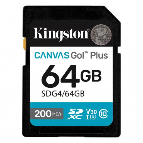 Kingston mälukaart 64GB XC Canvas Go Plus Gen4 200MB/s C10 UHS-I U3 V30