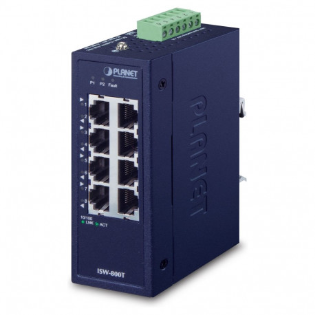 PLANET ethernet-lüliti tööstuslik 8-pordine 10/100TX kompaktne