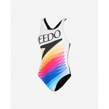 Ujumistrikoo Speedo RETRO DIGITAL PLACEMENT MEDALIST valge/kirju