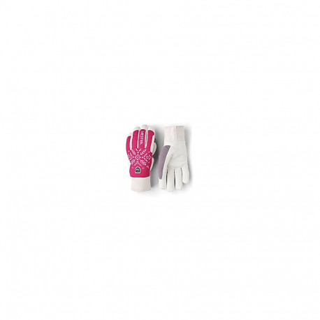 Talvekindad Hestra Women´s XC Primaloft - 5 finger valge/roosa