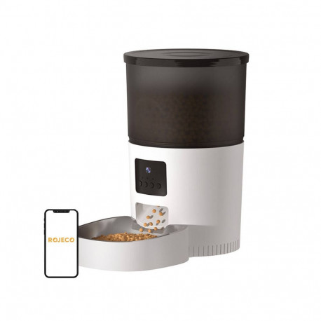 Pet Feeder - Rojeco 3L Automatic Feeder With Camera, WiFi, 720p, White