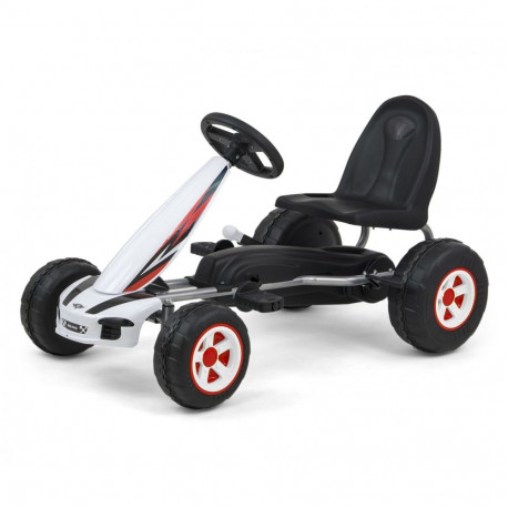 Viper gokart pedaalidega, valge-must