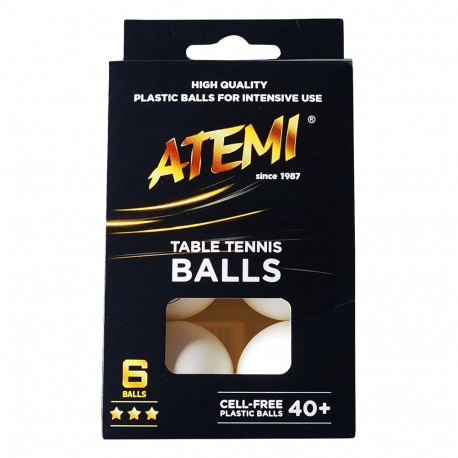 Atemi lauatennisepallid *** 6tk, valged
