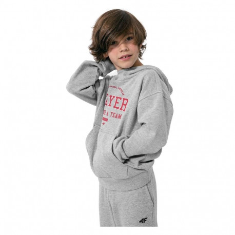 Bluza dla chłopca 4F chłodny jasny szary melanż HJZ22 JBLM006 27M
