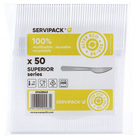 Knives 50pcs (transparent, reusable)