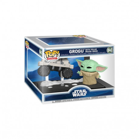 FUNKO POP! Vinyl Figure: Mandalorian & Grogu - Grogu with Polar Mouse Droid (Moment)